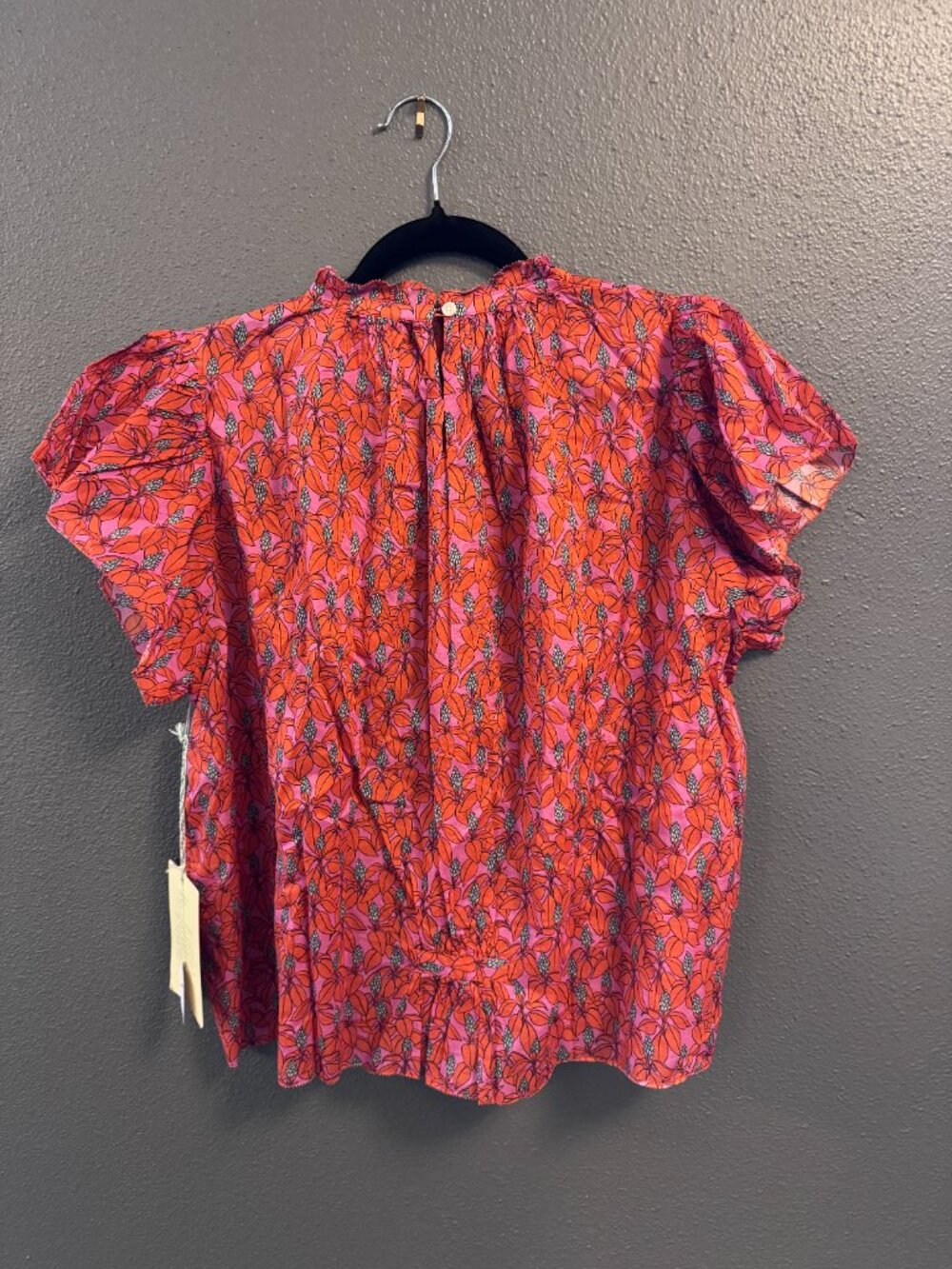 Birds of Paradis by Trovata Ruffle Neck Floral Print Top - Picture 2 of 2